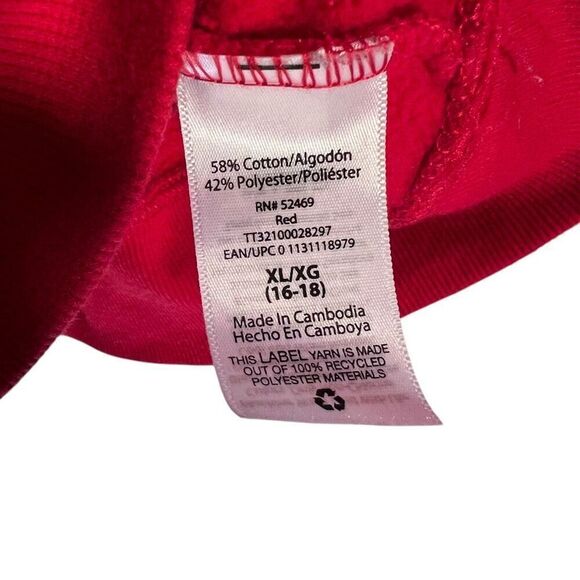 Time and Tru Your Dad Is My Cardio Graphic Crew Neck Raglan Sweatshirt Red Sz XL - Picture 4 of 6